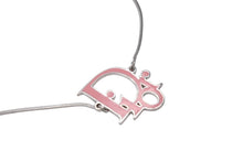 Load image into Gallery viewer, 極美品 Christian Dior クリスチャンディオール diorロゴ CD ピンクトロッタープレート ネックレス メタル ピンク シルバー 中古 4b003826