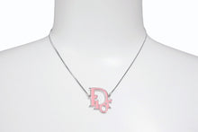 Load image into Gallery viewer, 極美品 Christian Dior クリスチャンディオール diorロゴ CD ピンクトロッタープレート ネックレス メタル ピンク シルバー 中古 4b003826