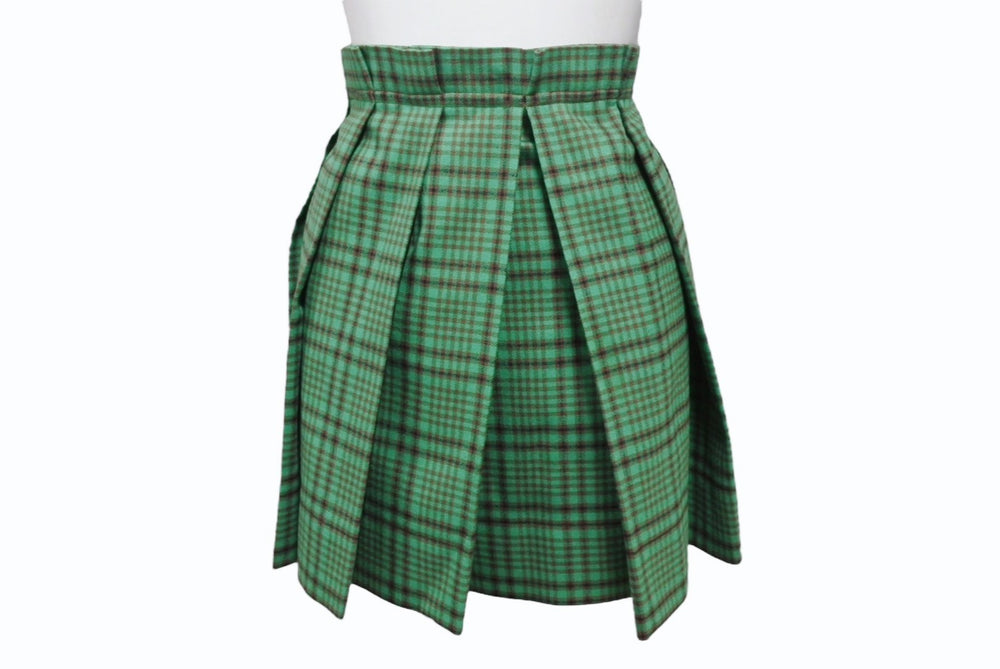 MIUMIU Check Skirt Bottoms Size 36 Cotton Green Brown Wool Good Condition Used 4b003828