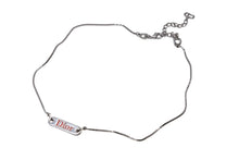 Load image into Gallery viewer, 極美品 CHRISTIAN DIOR クリスチャンディオール ネックレス ロゴプレート ベネチアンチェーン メタル シルバー レッド 7.2g 中古 4b003830