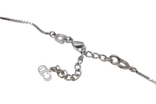 Load image into Gallery viewer, 極美品 CHRISTIAN DIOR クリスチャンディオール ネックレス ロゴプレート ベネチアンチェーン メタル シルバー レッド 7.2g 中古 4b003830