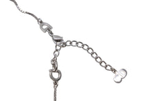 Load image into Gallery viewer, 極美品 CHRISTIAN DIOR クリスチャンディオール ネックレス ロゴプレート ベネチアンチェーン メタル シルバー レッド 7.2g 中古 4b003830