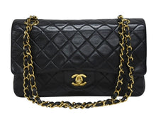 Load image into Gallery viewer, 極美品 CHANEL シャネル マトラッセ25 Wフラップ Wチェーンショルダーバッグ 1番台 ラムスキン ココマーク ブラック 中古 4b003834