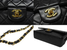 Load image into Gallery viewer, 極美品 CHANEL シャネル マトラッセ25 Wフラップ Wチェーンショルダーバッグ 1番台 ラムスキン ココマーク ブラック 中古 4b003834