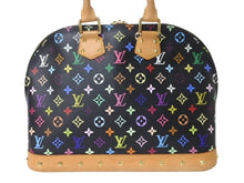 Load image into Gallery viewer, LOUIS VUITTON ルイヴィトン アルマGM ハンドバッグ M40442 モノグラム マルチカラー ブラック 村上隆 美品 中古 4b003841