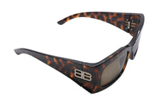 画像をギャラリービューアに読み込む, BALENCIAGA バレンシアガ スクエア サングラス アイウェア BB0291S サイズ58□20-130 XL べっ甲カラー ブラウン 美品 中古 4b003848