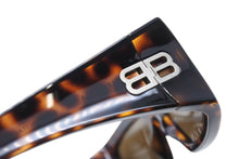 画像をギャラリービューアに読み込む, BALENCIAGA バレンシアガ スクエア サングラス アイウェア BB0291S サイズ58□20-130 XL べっ甲カラー ブラウン 美品 中古 4b003848