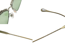 画像をギャラリービューアに読み込む, 極美品 SWAROVSKI スワロフスキー ステートメント キャッツアイシェイプ サングラス ラインストーン Sk7009 グリーン 中古 4b003855