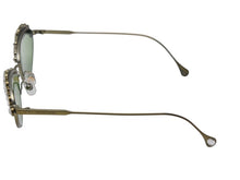 画像をギャラリービューアに読み込む, 極美品 SWAROVSKI スワロフスキー ステートメント キャッツアイシェイプ サングラス ラインストーン Sk7009 グリーン 中古 4b003855