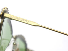 画像をギャラリービューアに読み込む, 極美品 SWAROVSKI スワロフスキー ステートメント キャッツアイシェイプ サングラス ラインストーン Sk7009 グリーン 中古 4b003855