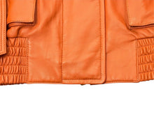 画像をギャラリービューアに読み込む, 新品未使用 ZIMMERMANN ジマーマン Illustration Biker Jacket ジャケット 1016JF241 レザー オレンジ サイズ１ ゴールド金具 中古 4b003856