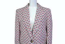 Load image into Gallery viewer, 極美品 Paco Rabanne パコ ラバンヌ テーラードジャケット 総柄 スラックス セットアップ アイボリー アイボリー レッド 中古 4b003857