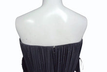 Load image into Gallery viewer, 新品未使用 AlexPerry アレックスペリー Iron Gray Strapless Sweetheart Ruched CrystalJersey Midi Dress ドレス グレー UK8 中古 4b003862