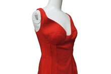 Load image into Gallery viewer, DAVID KOMA デヴィッドコーマ ノースリーブ ドレス ウール スパンデックス イギリス製 レッド サイズ8 美品 中古 4b003866