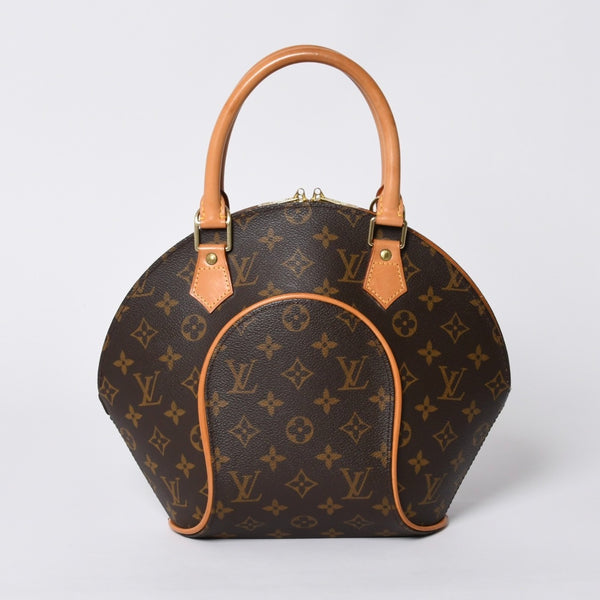 極美品 LOUIS VUITTON ルイヴィトン エリプスPM ハンドバッグ モノグラム M51127 PVC ヌメ革 ブラウン ゴールド金具 中古 4a000387