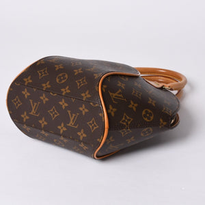 極美品 LOUIS VUITTON ルイヴィトン エリプスPM ハンドバッグ モノグラム M51127 PVC ヌメ革 ブラウン ゴールド金具 中古 4a000387