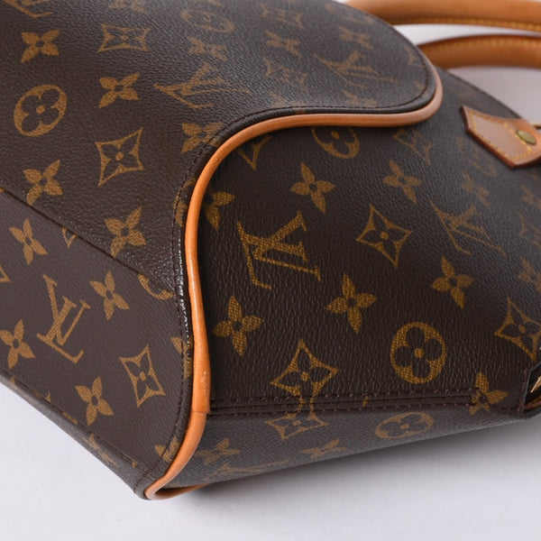 極美品 LOUIS VUITTON ルイヴィトン エリプスPM ハンドバッグ モノグラム M51127 PVC ヌメ革 ブラウン ゴールド金具 中古 4a000387