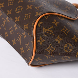 極美品 LOUIS VUITTON ルイヴィトン エリプスPM ハンドバッグ モノグラム M51127 PVC ヌメ革 ブラウン ゴールド金具 中古 4a000387