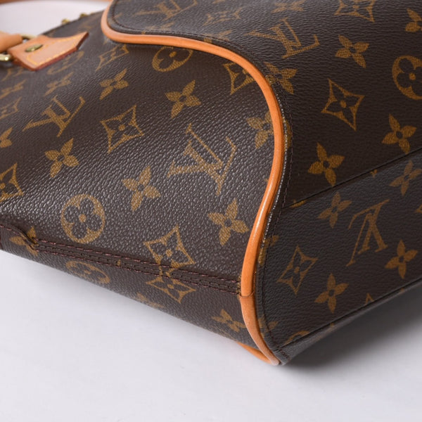 極美品 LOUIS VUITTON ルイヴィトン エリプスPM ハンドバッグ モノグラム M51127 PVC ヌメ革 ブラウン ゴールド金具 中古 4a000387