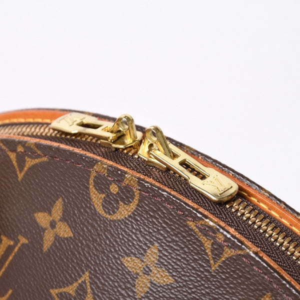 極美品 LOUIS VUITTON ルイヴィトン エリプスPM ハンドバッグ モノグラム M51127 PVC ヌメ革 ブラウン ゴールド金具 中古 4a000387