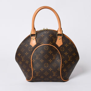 極美品 LOUIS VUITTON ルイヴィトン エリプスPM ハンドバッグ モノグラム M51127 PVC ヌメ革 ブラウン ゴールド金具 中古 4a000387