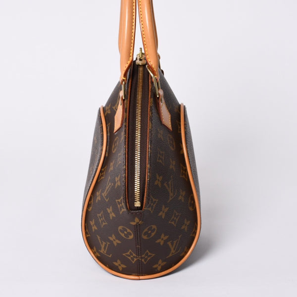 極美品 LOUIS VUITTON ルイヴィトン エリプスPM ハンドバッグ モノグラム M51127 PVC ヌメ革 ブラウン ゴールド金具 中古 4a000387