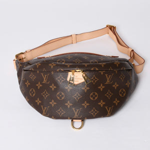 Like new LOUIS VUITTON bum bag body bag waist bag M43644 monogram brown gold hardware used 4a000430