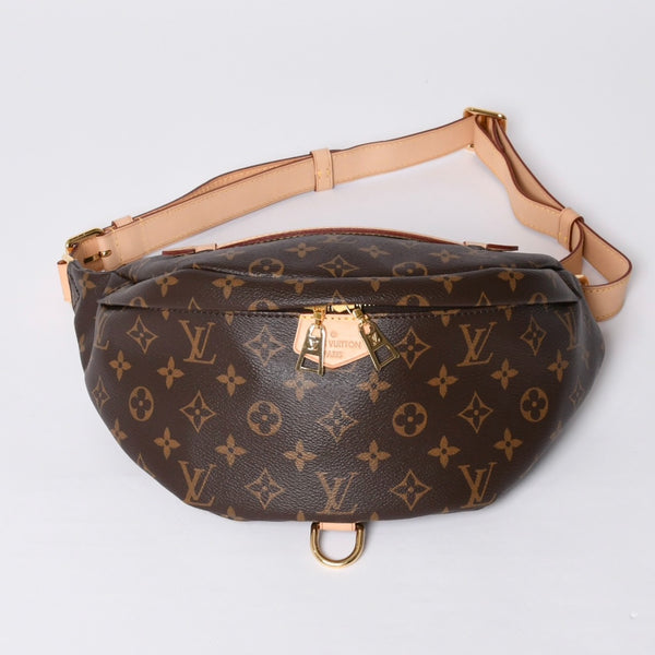 Like new LOUIS VUITTON bum bag body bag waist bag M43644 monogram brown gold hardware used 4a000430