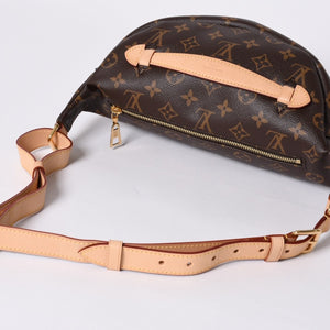 Like new LOUIS VUITTON bum bag body bag waist bag M43644 monogram brown gold hardware used 4a000430
