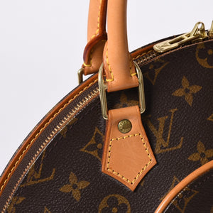 極美品 LOUIS VUITTON ルイヴィトン エリプスPM ハンドバッグ モノグラム M51127 PVC ヌメ革 ブラウン ゴールド金具 中古 4a000387