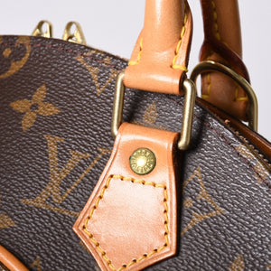 極美品 LOUIS VUITTON ルイヴィトン エリプスPM ハンドバッグ モノグラム M51127 PVC ヌメ革 ブラウン ゴールド金具 中古 4a000387