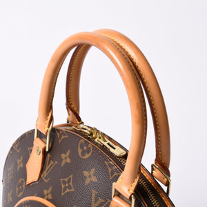 極美品 LOUIS VUITTON ルイヴィトン エリプスPM ハンドバッグ モノグラム M51127 PVC ヌメ革 ブラウン ゴールド金具 中古 4a000387