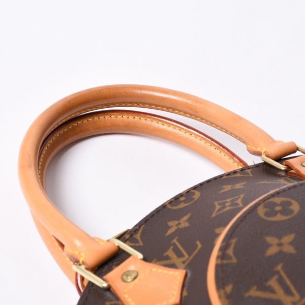 極美品 LOUIS VUITTON ルイヴィトン エリプスPM ハンドバッグ モノグラム M51127 PVC ヌメ革 ブラウン ゴールド金具 中古 4a000387