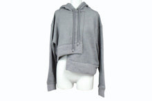 画像をギャラリービューアに読み込む, 極美品 LOEWE ロエベ アナグラム パーカー 短丈 1727170 ポルトガル製 コットン ウール グレー サイズXS 中古 4b003873