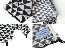 画像をギャラリービューアに読み込む, PRADA プラダ.トライアングルロゴ ナイロンパーカー ノーカラー ジャケット 29R115 ブラック ホワイト サイズ36 美品 中古 4b003877