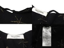 Load image into Gallery viewer, VALENTINO ヴァレンティノ ゴールドスター ドット刺繍 ニットミニワンピース 長袖 ブラック サイズS ゴールド 美品 中古 4b003879