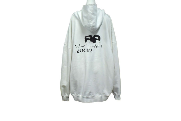 BALENCIAGA Hand Draw BB Icon Hoodie Large Fit White Size XS 620947 TNVQ1 9040 Good Condition Used 4b003886