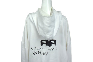 BALENCIAGA Hand Draw BB Icon Hoodie Large Fit White Size XS 620947 TNVQ1 9040 Good Condition Used 4b003886