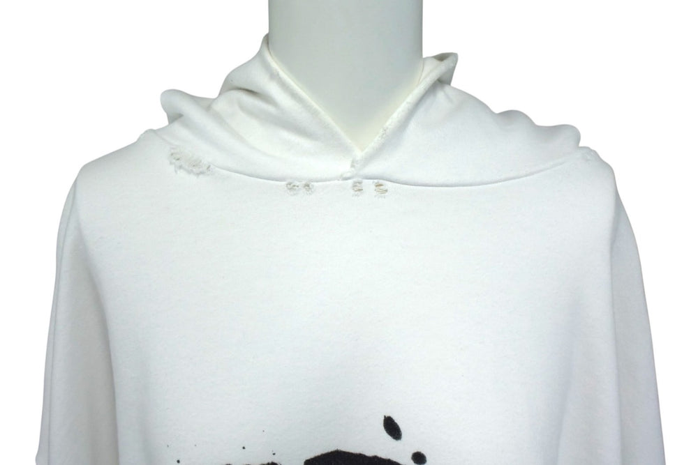 BALENCIAGA バレンシアガ ハンド ドロー BB アイコン フーディー ラージフィット ホワイト サイズXS 620947 TNVQ1 9040 美品 中古 4b003886