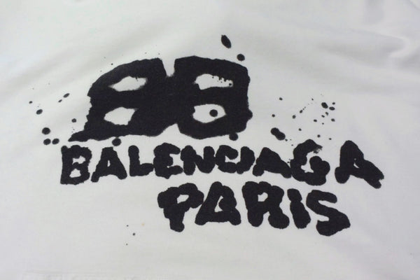 BALENCIAGA Hand Draw BB Icon Hoodie Large Fit White Size XS 620947 TNVQ1 9040 Good Condition Used 4b003886
