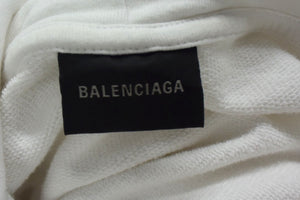 BALENCIAGA Hand Draw BB Icon Hoodie Large Fit White Size XS 620947 TNVQ1 9040 Good Condition Used 4b003886