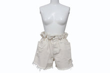 Load image into Gallery viewer, MIUMIU ミュウミュウ デニムショートパンツ デニムショーツ GWP300 サイズ27 ロゴプリント アイボリー 美品 中古 4b003887