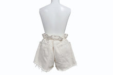 Load image into Gallery viewer, MIUMIU ミュウミュウ デニムショートパンツ デニムショーツ GWP300 サイズ27 ロゴプリント アイボリー 美品 中古 4b003887