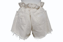 Load image into Gallery viewer, MIUMIU ミュウミュウ デニムショートパンツ デニムショーツ GWP300 サイズ27 ロゴプリント アイボリー 美品 中古 4b003887