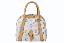 Load image into Gallery viewer, LOUIS VUITTON ルイヴィトン プリシラ ハンドバッグ M40096 モノグラム マルチカラー ホワイト 村上隆 美品 中古 4b003894