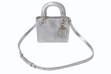 Load image into Gallery viewer, Christian Dior クリスチャンディオール LADY DIOR レディディオール マイクロカナージュ ミニ 2WAYバッグ M0550PSKC シルバー 美品 中古 4b003895
