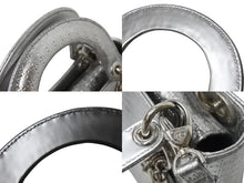 Load image into Gallery viewer, Christian Dior クリスチャンディオール LADY DIOR レディディオール マイクロカナージュ ミニ 2WAYバッグ M0550PSKC シルバー 美品 中古 4b003895