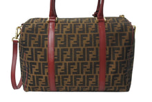 画像をギャラリービューアに読み込む, 極美品 FENDI フェンディ 2WAY ハンドバッグ ショルダーバッグ ズッカ柄 キャンバス レザー ブラウン ゴールド金具 中古 4b003898