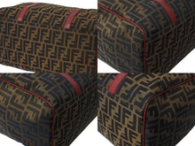 画像をギャラリービューアに読み込む, 極美品 FENDI フェンディ 2WAY ハンドバッグ ショルダーバッグ ズッカ柄 キャンバス レザー ブラウン ゴールド金具 中古 4b003898