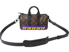 Very good condition LOUIS VUITTON Keepall XS handbag M45788 Monogram Macassar Black Brown Purple Yellow Used 4b003900